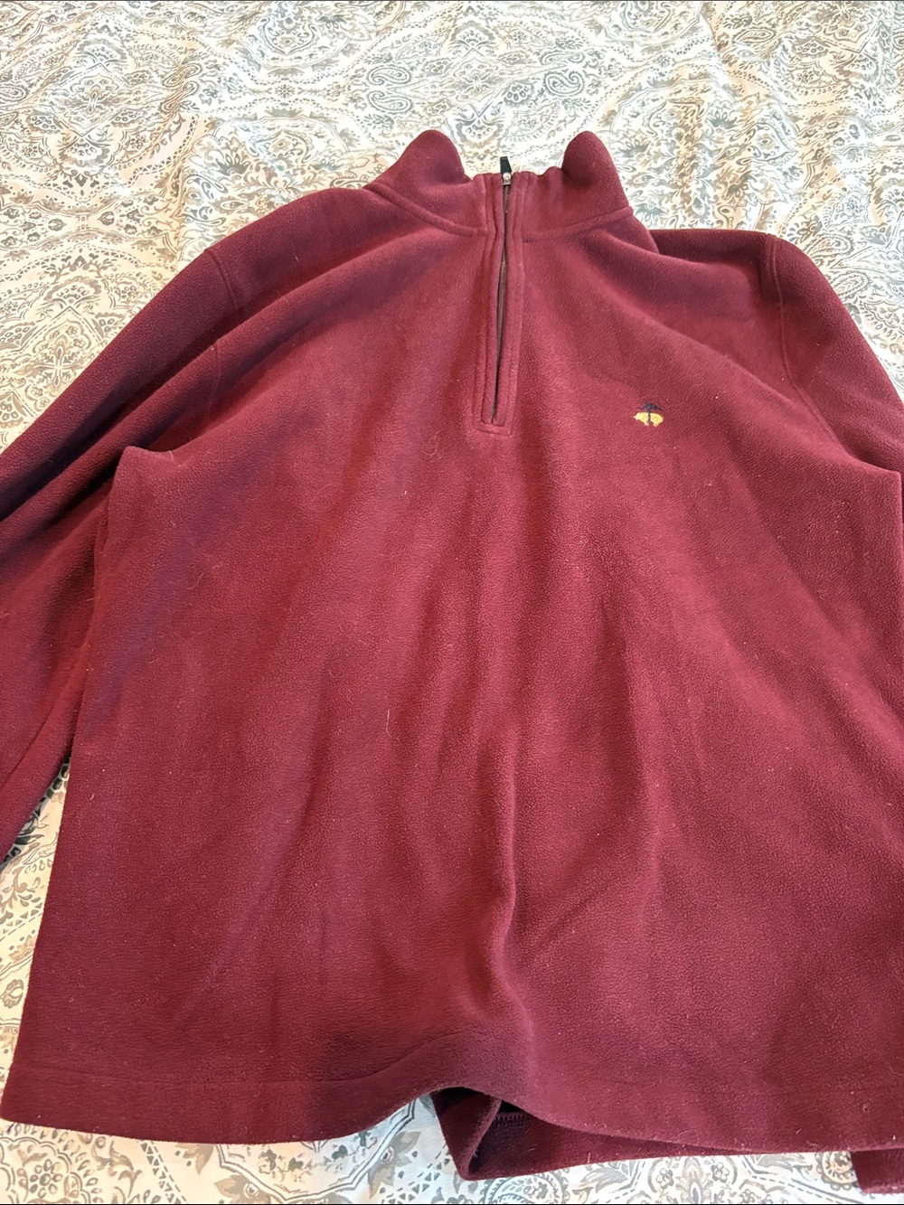 Brooks Brothers Men's Burgundy Half-Zip Sweater